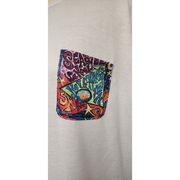 Always Advancing Long Sleeve Round Neck White Tunic Tee Shirt Size Large - Picture 4 of 6